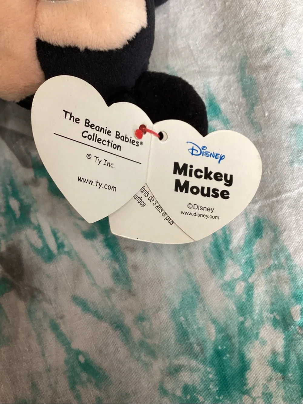 Disney Sparkle Mickey Mouse Beanie Babies Collection - Black, Red & Gold Glitter